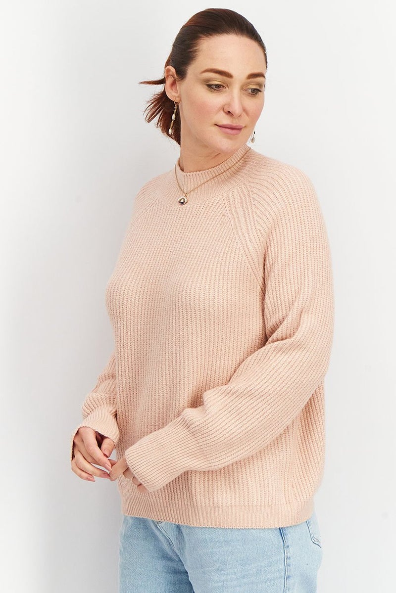 Tchibo كنزة نسائية بياقة دائرية بأكمام طويلة، وردي - Image 4