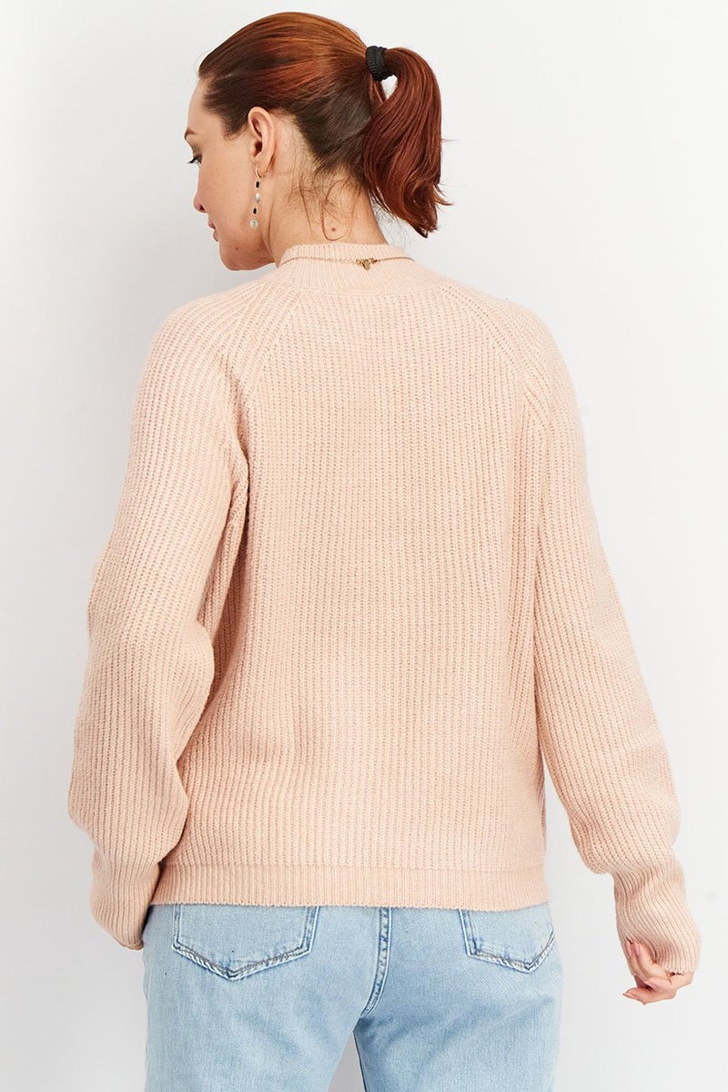 Tchibo كنزة نسائية بياقة دائرية بأكمام طويلة، وردي - Image 2