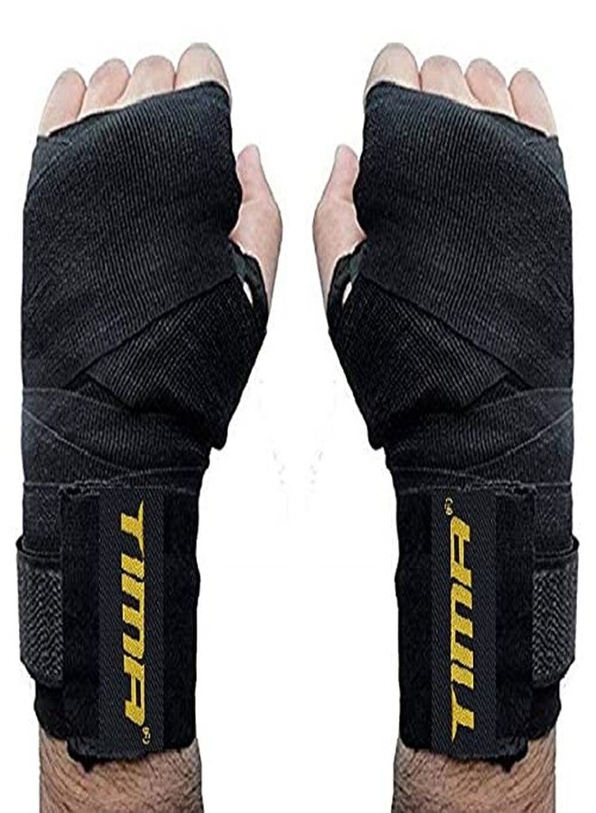 Tima Semi-Elastic Hand Wraps for MMA & Boxing (Pair) (Black) - Image 1