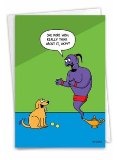 NobleWorks - 1 Funny Animal Card For Birthdays - Pet Cat And Dog Humor, Birthday Notecard With Envelope - Dog Wishes C3673Bdg  - Image 1