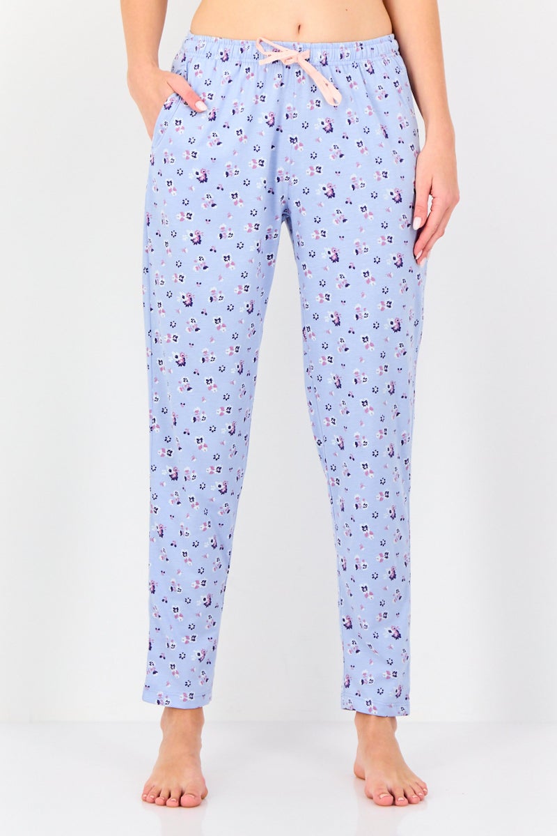 Zivame x Rosaline Women 2 Pieces All Over Print Drawstring Pajamas, Multicolor - Image 4