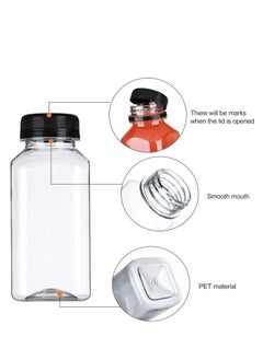 Lavish 8Pcs Empty Plastic Reusable Clear 100ml Bottles with Black Caps For Juice, Milk and Many More  - Image 2