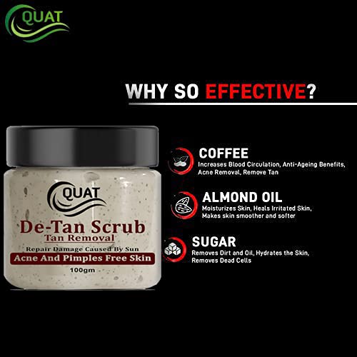 Quat DeTan Face Scrub For Natural Glowing And Pimple Free Skin For men and women100 Gm - Image 3