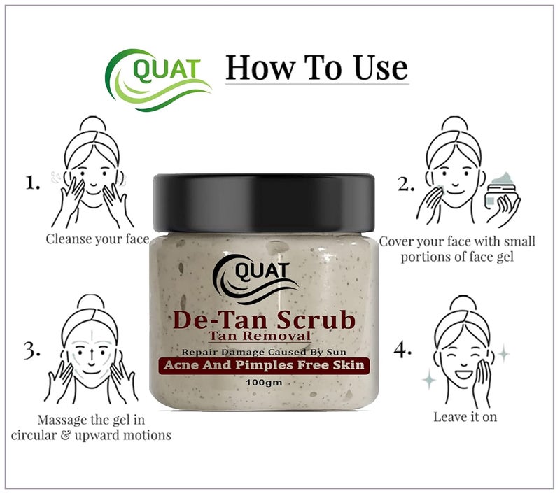 Quat DeTan Face Scrub For Natural Glowing And Pimple Free Skin For men and women100 Gm - Image 2