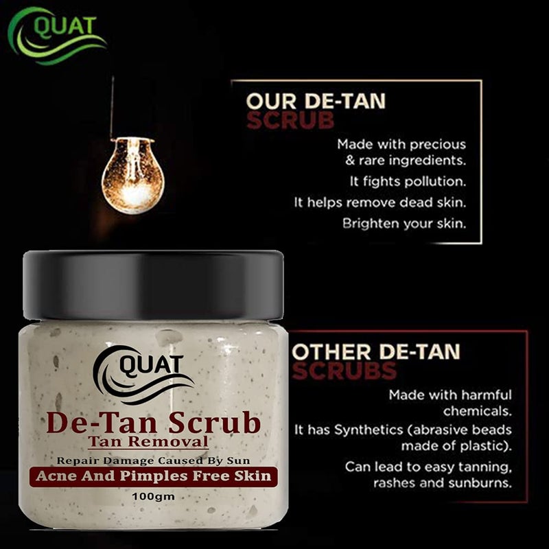 Quat DeTan Face Scrub For Natural Glowing And Pimple Free Skin For men and women100 Gm - Image 4