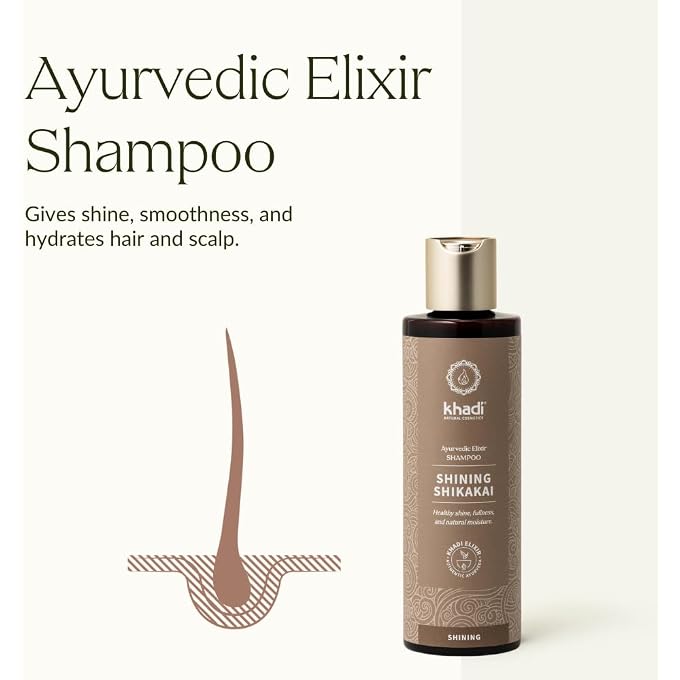 Khadi Shining Shikakai Ayurvedic Shampoo Protects Hair Structure Shine & Moisture 100% Natural & Silicone-Free 200 ml - Image 2