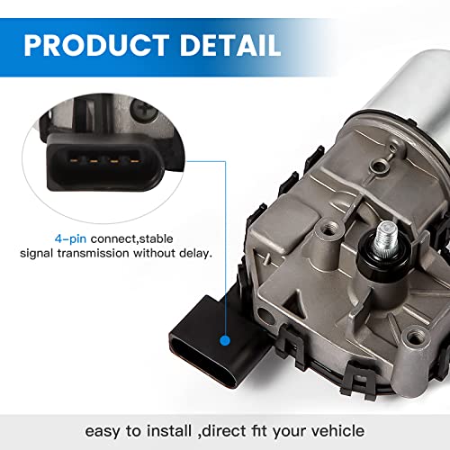 E-Vniko Windshield Wiper Motor Compatible with Volkswagen Jetta 2011 to 2018 Replace Front Wiper Motor 6R1955119A 5C6-955-113A 5C6-955-121A 5C7-955-113A 5C7-955-113D - Image 4