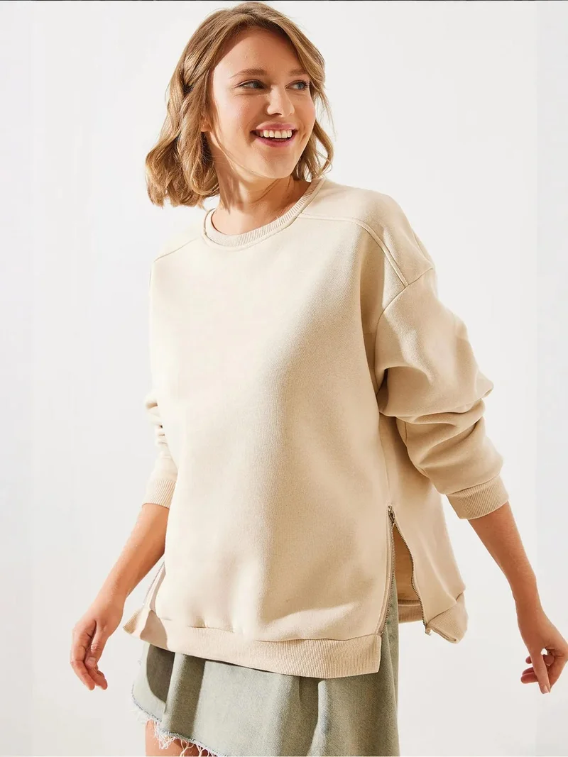 آزرز بلوفر سويت شيرت سحاب لوكسي بياقة دائرية