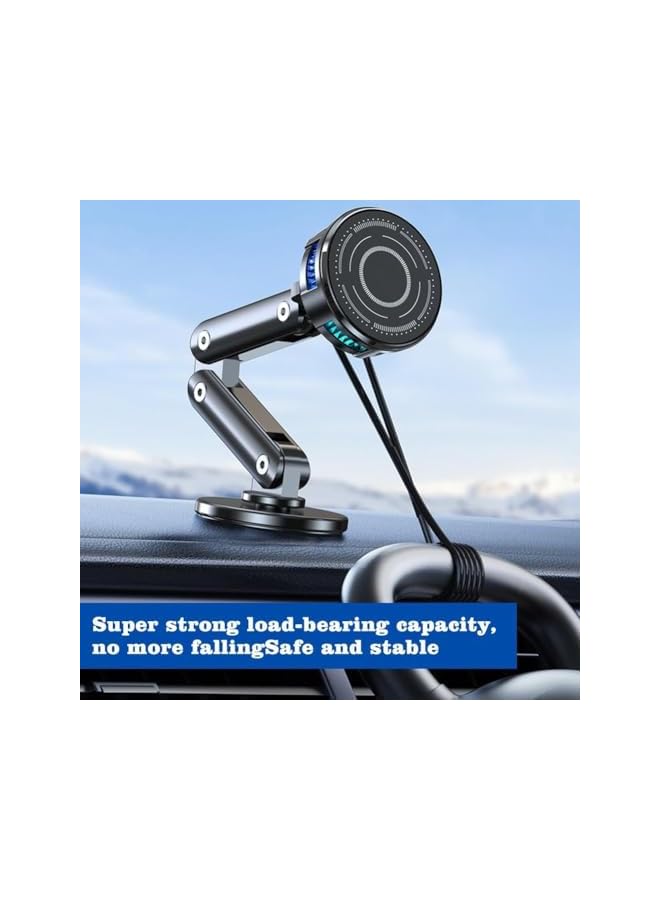 Green Tiger Magnetic Car Phone Mount, Vacuum Suction Phone Holder with Cooling Fan, 360° Rotatable RGB Backlit Mounts for Car, Office Desk, Dashboard, Smooth Surfaces, Universal Phone Accessory (Black) - Image 5