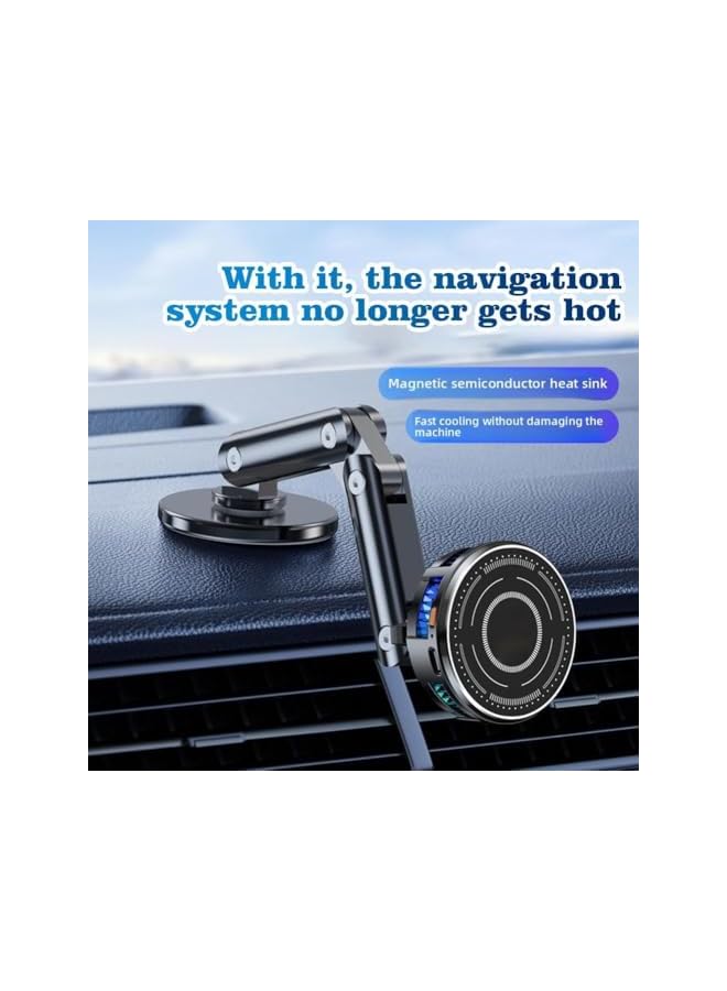 Green Tiger Magnetic Car Phone Mount, Vacuum Suction Phone Holder with Cooling Fan, 360° Rotatable RGB Backlit Mounts for Car, Office Desk, Dashboard, Smooth Surfaces, Universal Phone Accessory (Black) - Image 2