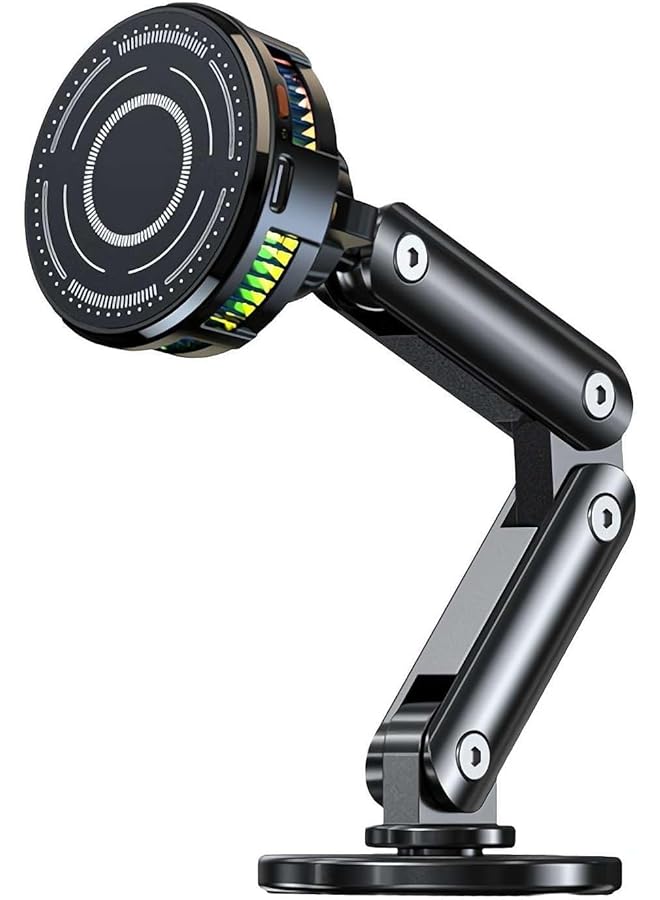 Green Tiger Magnetic Car Phone Mount, Vacuum Suction Phone Holder with Cooling Fan, 360° Rotatable RGB Backlit Mounts for Car, Office Desk, Dashboard, Smooth Surfaces, Universal Phone Accessory (Black) - Image 1