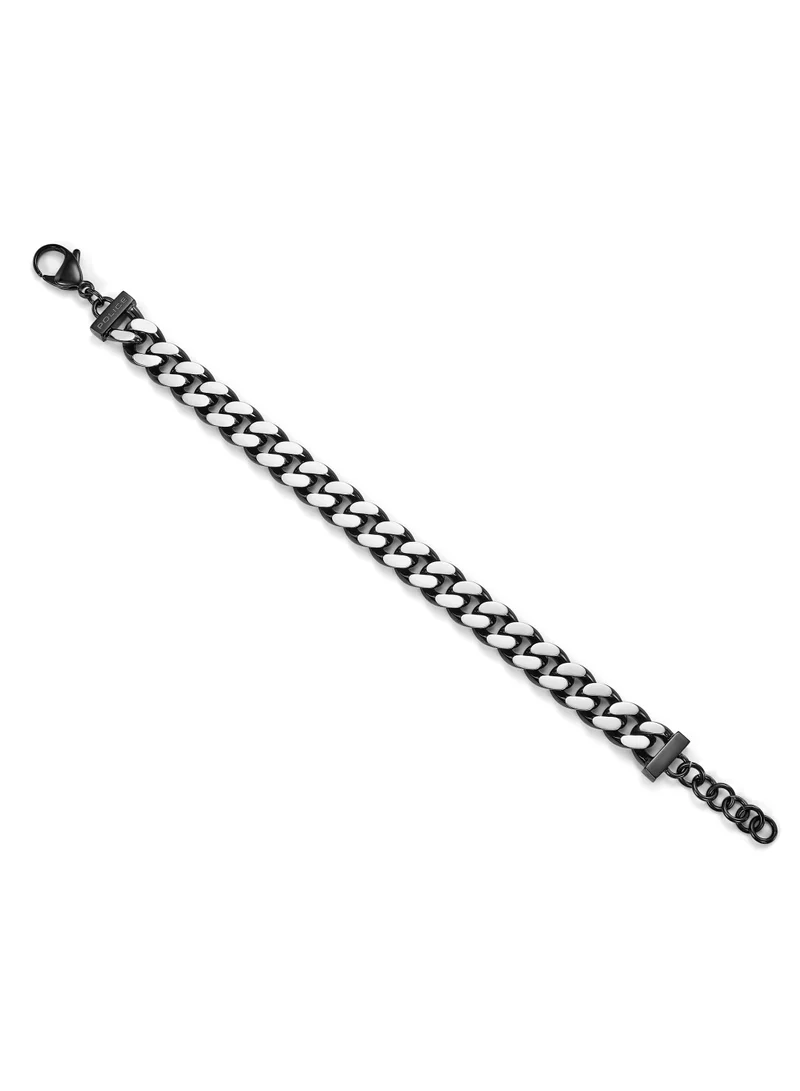 POLICE Centurion Gunmetal Stainless Steel Bracelet for Men 210mm
