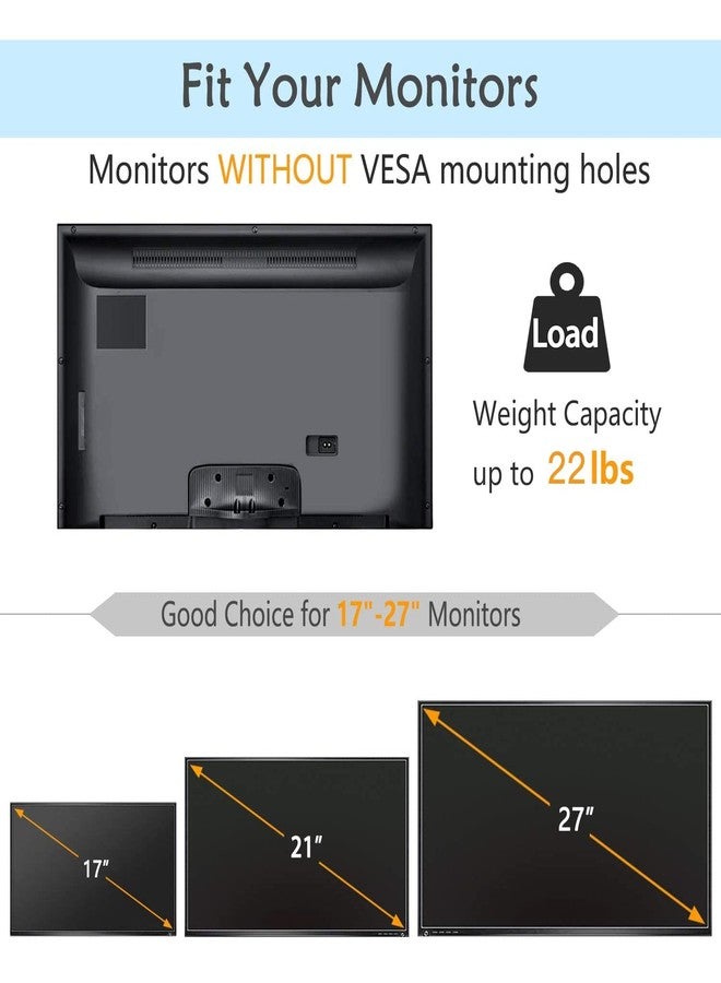 HUANUO Universal VESA Mount Adapter Kit, Non-VESA Adapter for 17 to 27 Inch Monitor Screens to 75x75 VESA Mount - Image 2