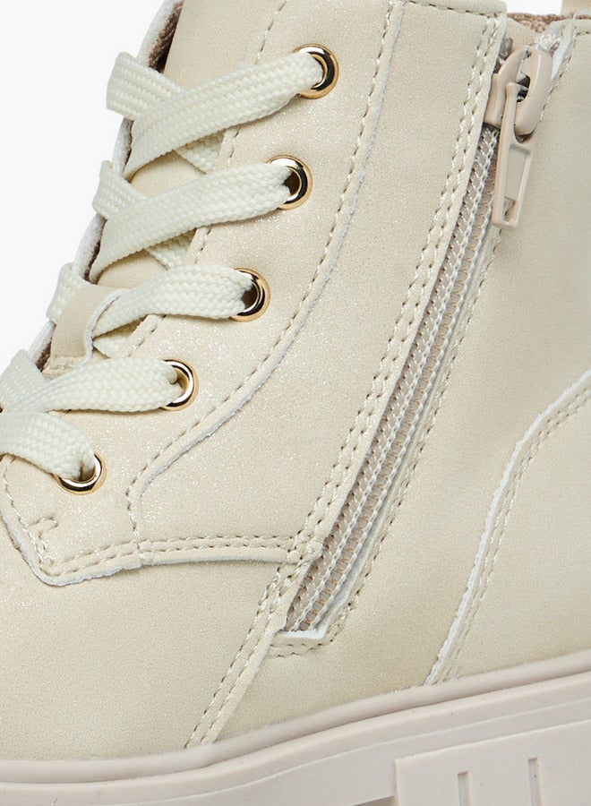 JUNIORS Butterfly Embellished High Cut Boots with Zip Closure - Image 4