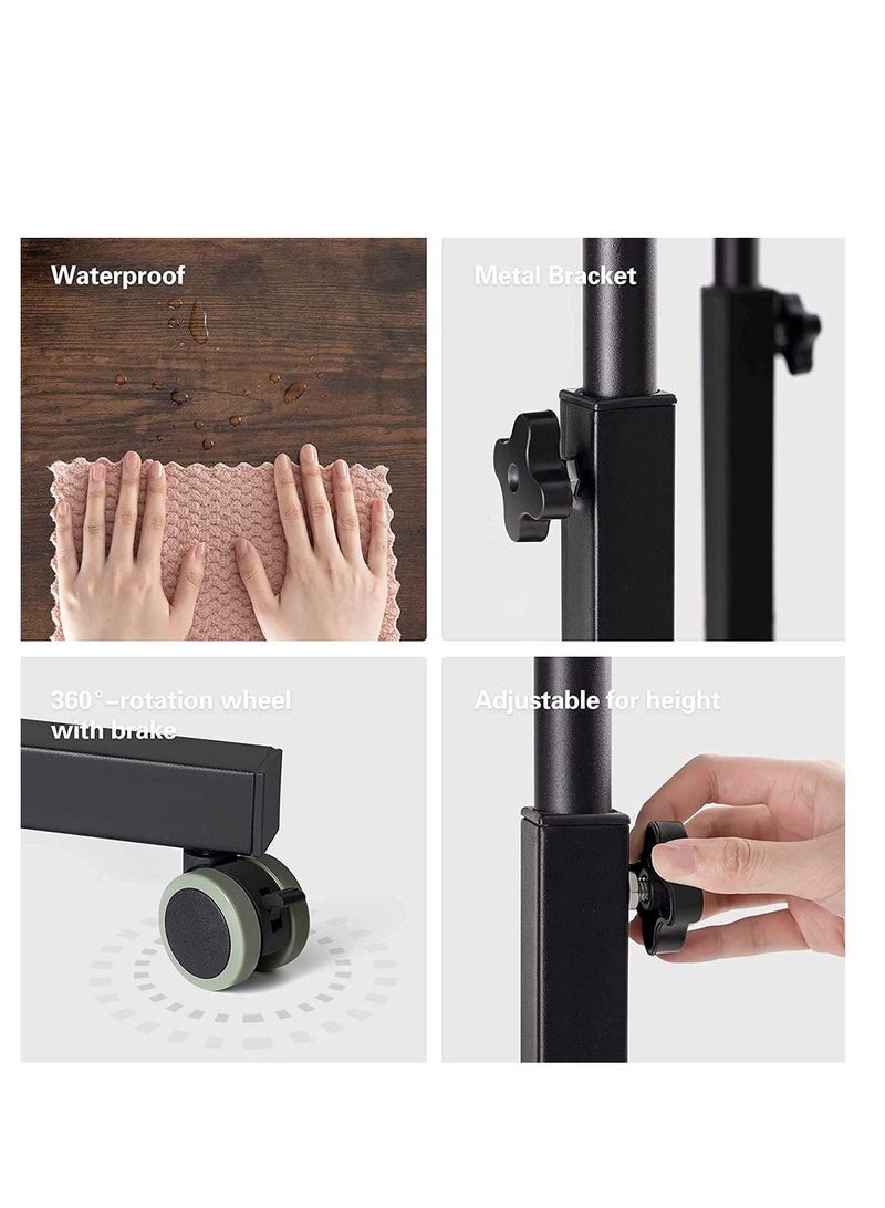 زويهاو طاولة جانبية متحركة بارتفاع قابل للتعديل للطاولة الجانبية للكمبيوتر المحمول عربة دوارة على شكل حرف C صينية تلفزيون مع أرفف تخزين لأريكة الأريكة - Image 4