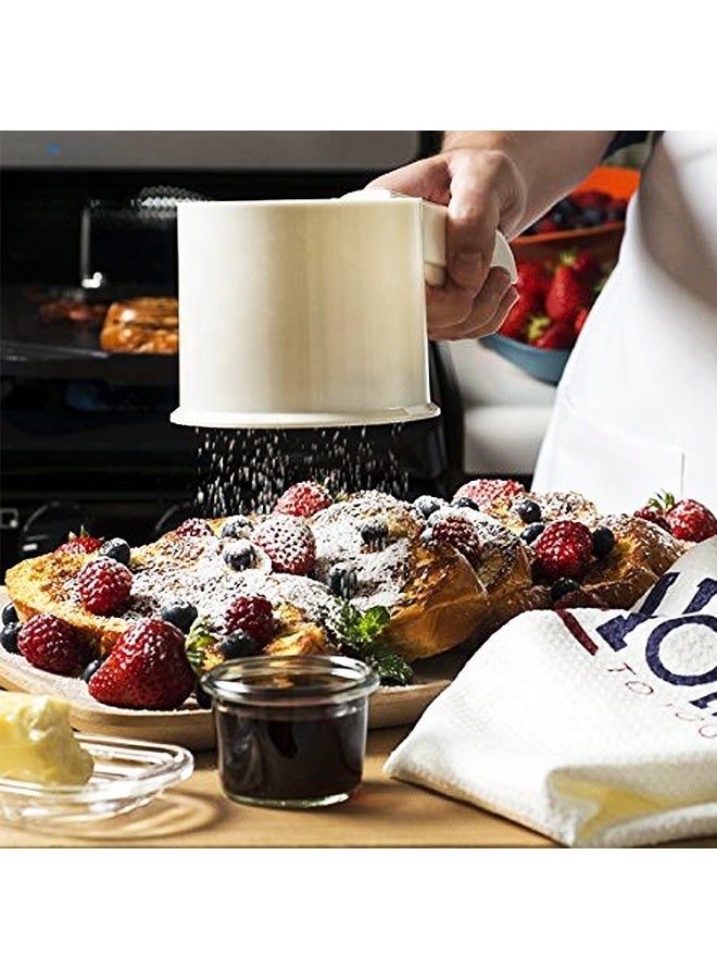 Professional Hand-Press Flour Sifter – Multi-Purpose Sieve for Baking and Powdered Sugar Dusting-beige - Image 2