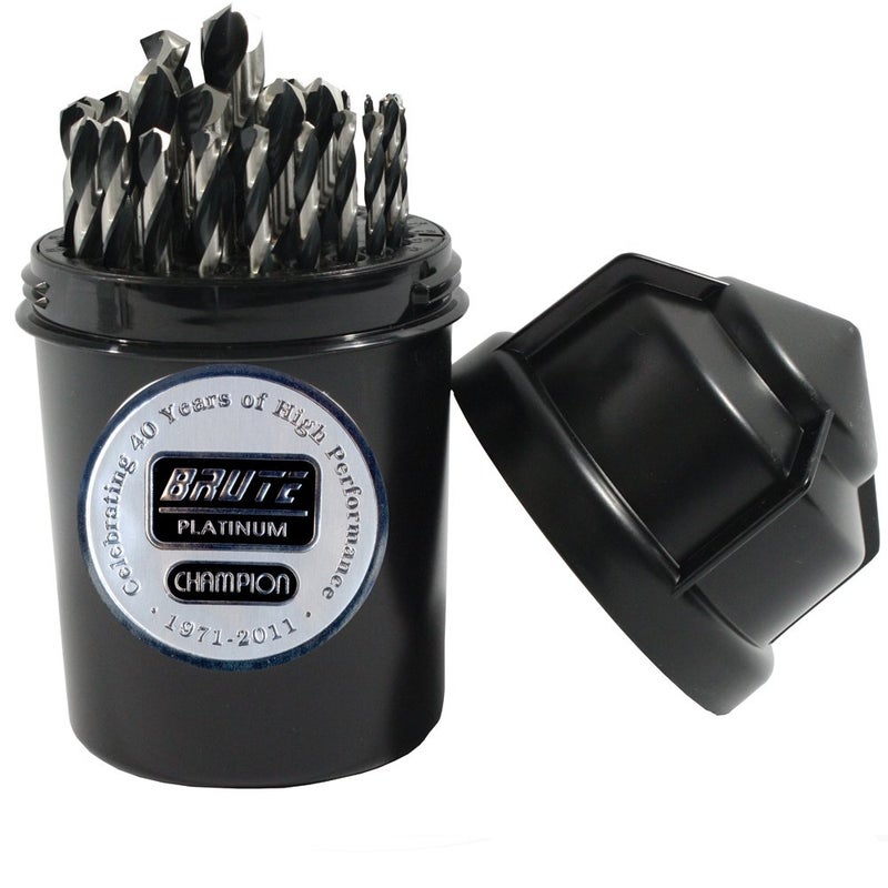 Champion Cutting Tool Brute Platinum TwisterXL5 29 Piece 11612 x 64ths HSS Jobber Drill Bit Set135 Deg Split Point Water Resistant IndexMADE IN USA - Image 3