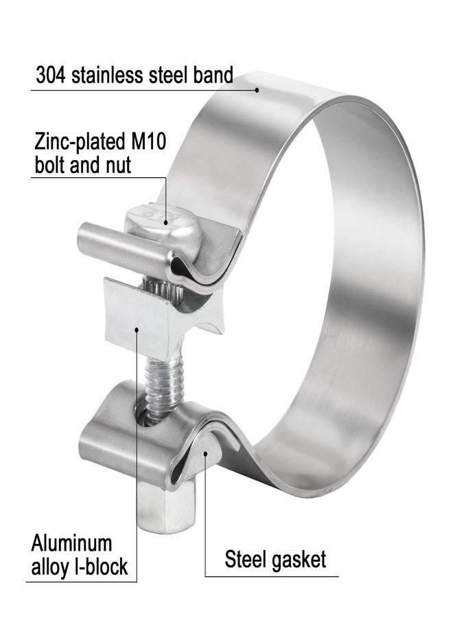 TIROL Exhaust Clamp Narrow Band 304 Stainless Steel (2.25 2 1/4 exhaust clamp 2pcs) - Image 3