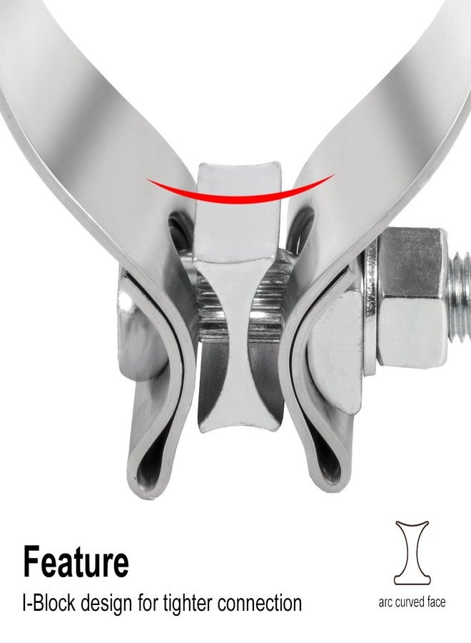 TIROL Exhaust Clamp Narrow Band 304 Stainless Steel (2.25 2 1/4 exhaust clamp 2pcs) - Image 4