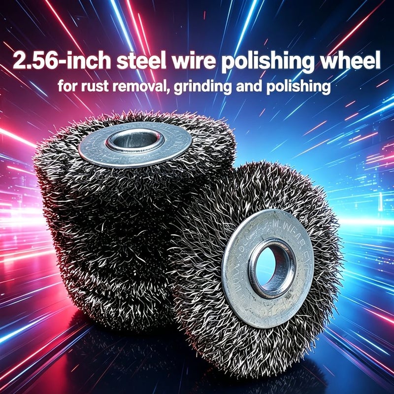 2.56 Inch Steel Wire Wheel Brush For Angle Grinder Rust Removal - Image 1