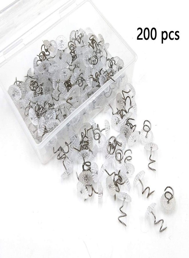 GALAOMA 200 pcs Transparent Plastic Head Screw Nail for Upholstery and Fixed Blankets Sofa Sets Clear Heads Twist Pins Slipcovers Bedskirts - Image 2