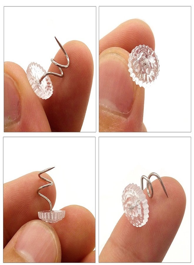 GALAOMA 200 pcs Transparent Plastic Head Screw Nail for Upholstery and Fixed Blankets Sofa Sets Clear Heads Twist Pins Slipcovers Bedskirts - Image 5