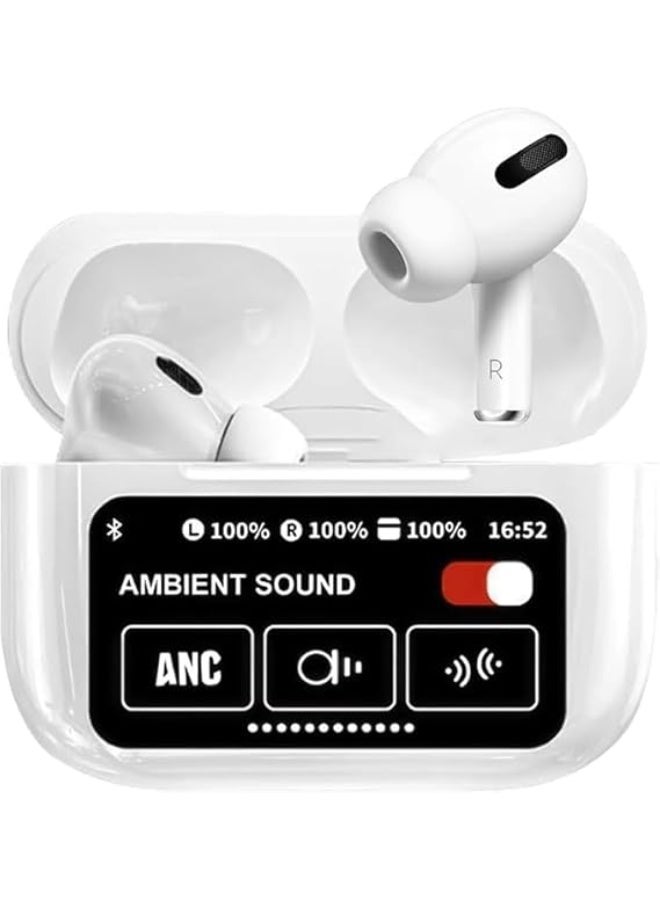 Pro 2 Plus (2nd Generation) A9 In-Ear Headphones: ANC earphones with excellent sound experience, touchscreen, wireless, white color. - Image 3