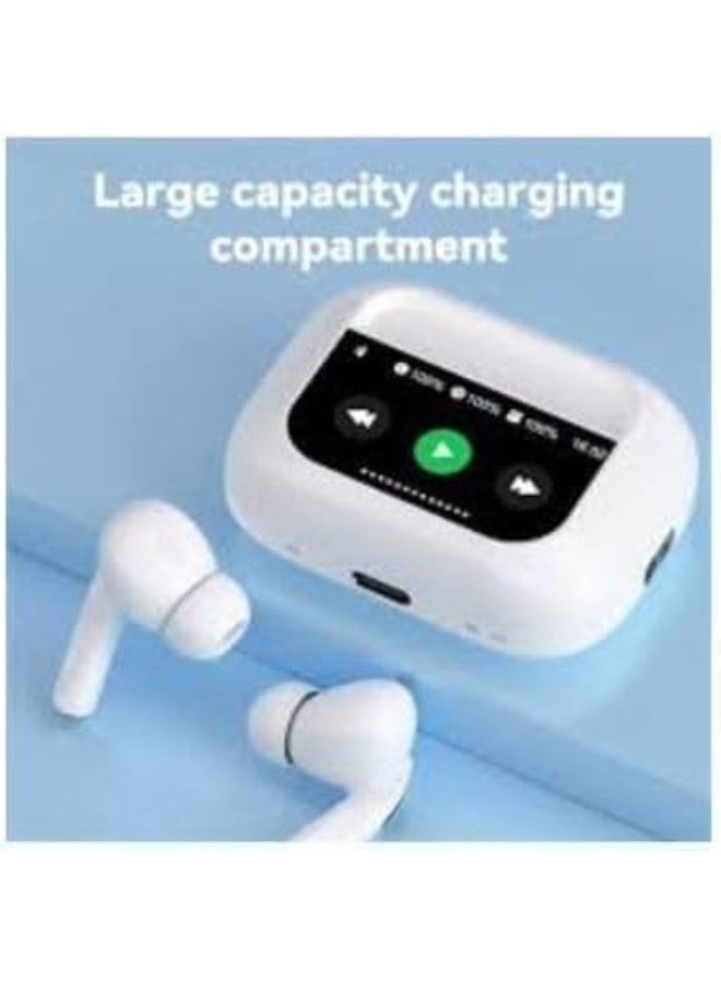 Pro 2 Plus (2nd Generation) A9 In-Ear Headphones: ANC earphones with excellent sound experience, touchscreen, wireless, white color. - Image 4