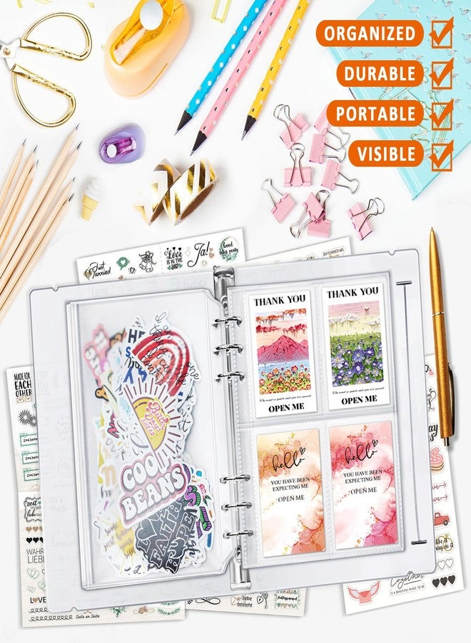 tutata A5 Sticker Collecting Book, Sticker Storage Album with 45 Binder Sleeves, 5 Sizes, 185 Pockets - Image 4
