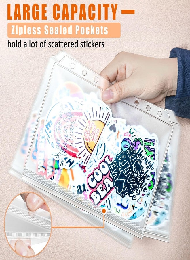 tutata A5 Sticker Collecting Book, Sticker Storage Album with 45 Binder Sleeves, 5 Sizes, 185 Pockets - Image 2