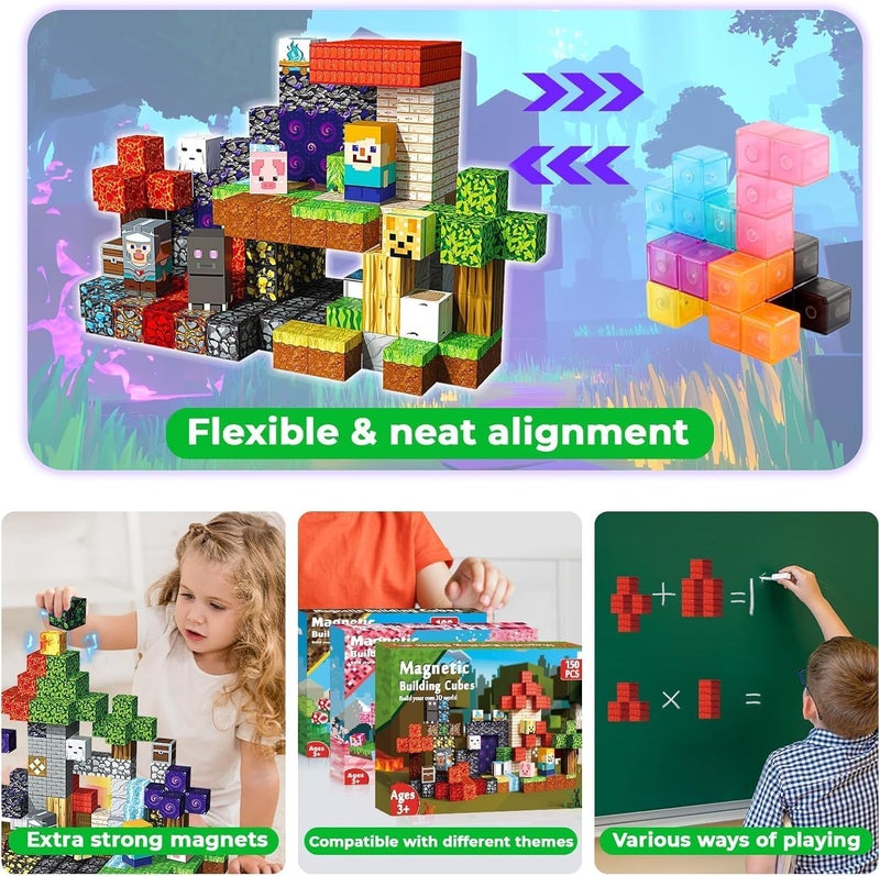 Annexfun Magnetic Building Blocks, Magnetic Building Blocks, 200 Pieces, Magnetic Building Blocks, Building Toy from 6 Years, Gifts, Children's Toy from 4 5 6 7 8 Years Boy - Image 4