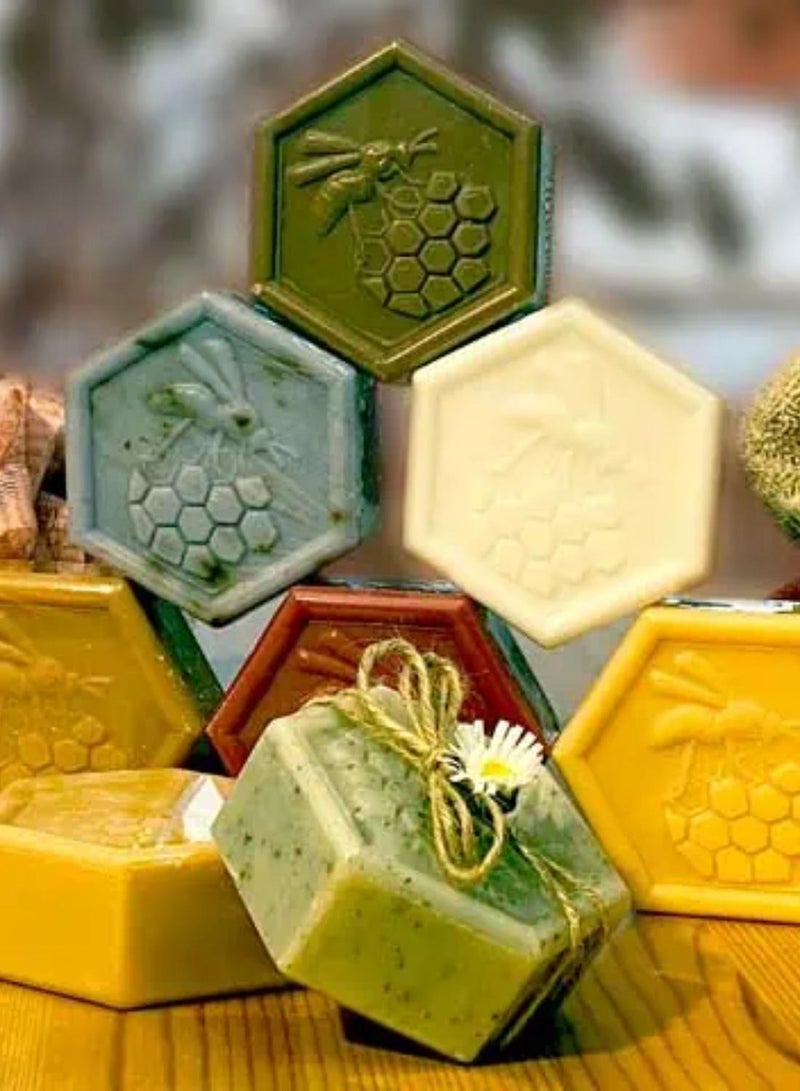 أبينفيوري صابون عضوي من شمع العسل والعسل 100 غرام × 3 - طبيعي 100% ومصنوع يدويًا - صابون مرطب للوجه والجسم للبشرة الحساسة - رائحة مهدئة وعناية مضادة للالتهابات - Image 5