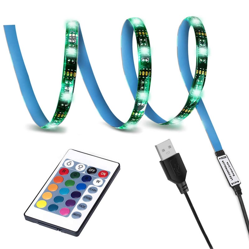LED TV BacklightSMY USB LED Strip LightRGB MultiColour LED Light Strip Kit Waterproof IP65 30LED with Wireless Remote Controller for TVPCLaptop Bias Lighting 328Ft