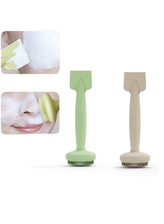 فرشاة سيليكون للوجه 2 في 1، فرشاة سيليكون للوجه، منظف ثنائي الطرف وأداة وضع القناع - Image 1