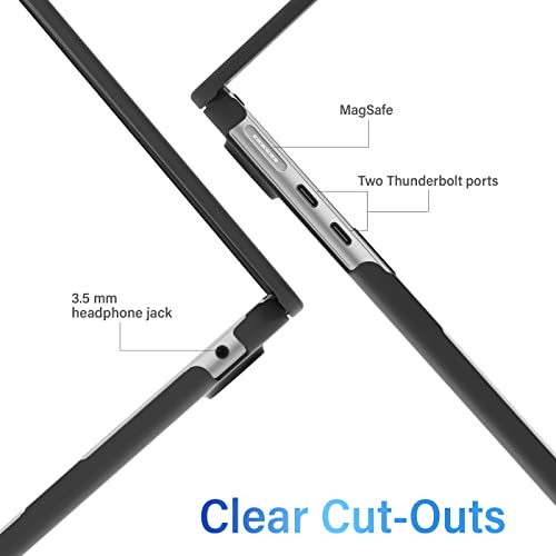 IBENZER Compatible with 2025 2024 2023 2022 MacBook Air 13 inch Case M4 A3240 M3 A3113 M2 A2681, Hardshell Case & KeyboardCover & ScreenFilm & Type-C for Mac Air 13.6, Black, AT13-KK-BK+2TC - Image 5