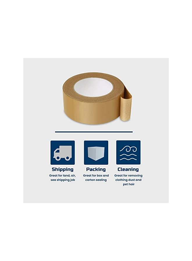 promass Packing Tape, 6Pcs Brown Kraft Paper Shipping Tape for Moving Boxes, Packing Boxes, Shipping Cardboard and Carton Sealing, 7 Mils Thick, 55 Yds Length X 2" Width - Image 5