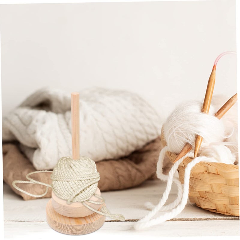 Wooden Yarn Holder Portable Thread Ball Rack For Crochet Knitting Craft Storage - Image 5