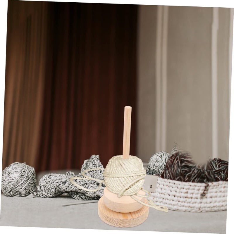Wooden Yarn Holder Portable Thread Ball Rack For Crochet Knitting Craft Storage - Image 4