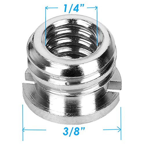 Fotasy (10 Packs) Fotasy Stainless Steel 3/8" to 1/4" Reducer Bushing Convert Screw Adapter, Tripod Screw Adapter 1/4" to 3/8" for Tripod Monopod Ballhead - Image 2
