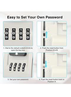 KASTWAVE Key Lock Box for Outside, Lock Box for House Keys, Key Lockbox for Key Storage Outdoor, 4 Digit Combination Lock Box for Realtors Garage Spare Keys  - Image 3