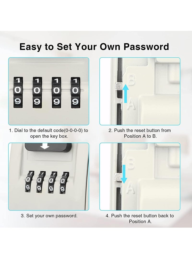KASTWAVE - Key Lock Box for Outside, Lock Box for House Keys, Key Lockbox for Key Storage Outdoor, 4 Digit Combination Lock Box for Realtors Garage Spare Keys - Image 1
