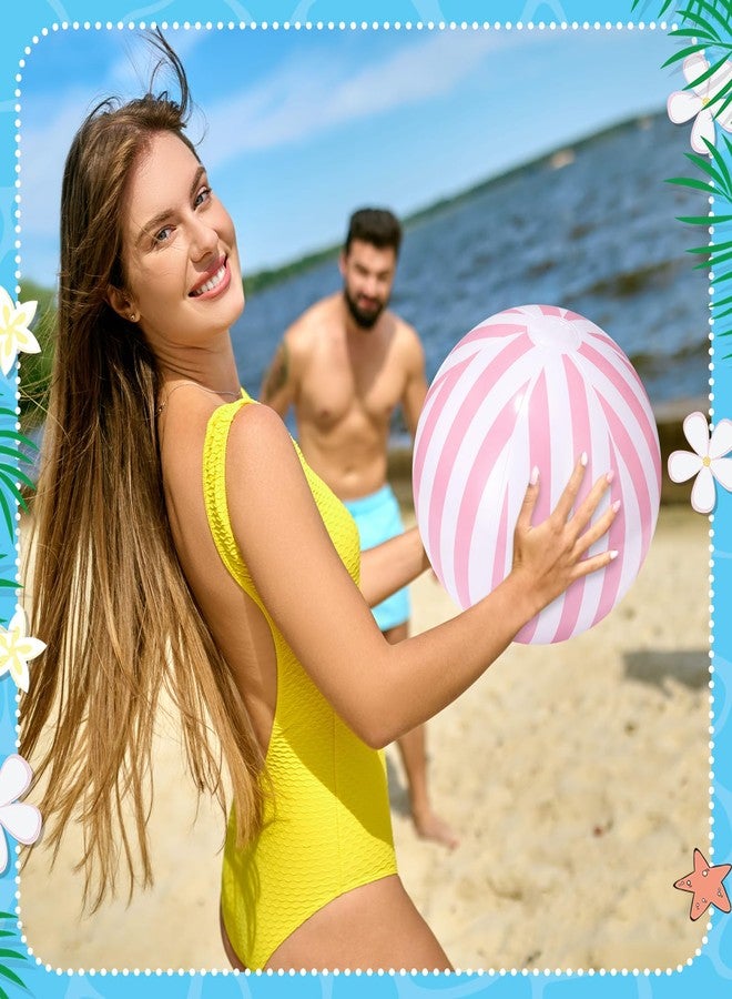 Hungdao 16 Pcs 16 Inch Inflatable Beach Ball Bulk Pastel Swimming Pool Ball for Beach Water Sand Games Birthday Party Supplies Blow up Luau Decorations - Image 5