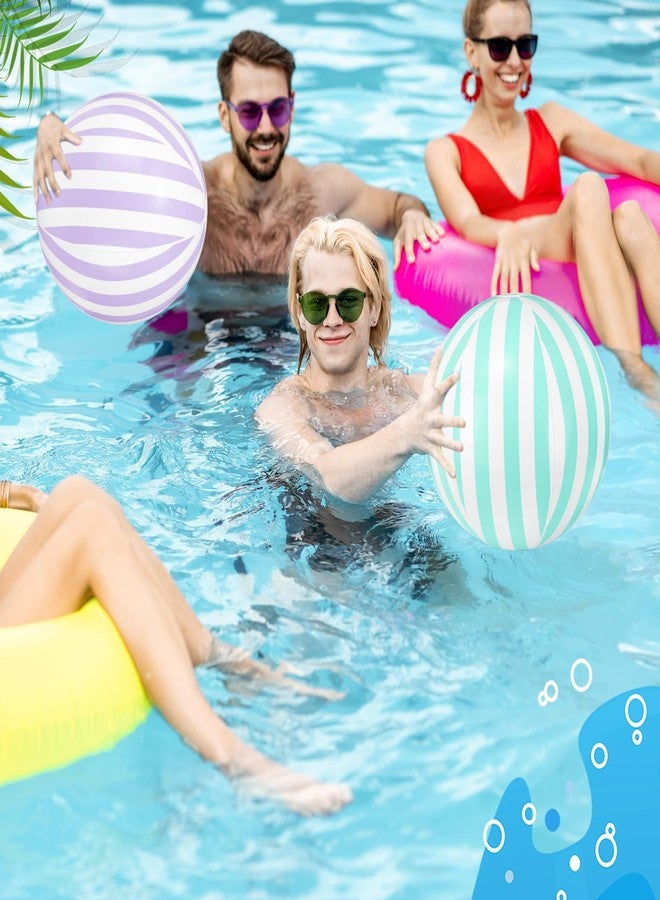 Hungdao 16 Pcs 16 Inch Inflatable Beach Ball Bulk Pastel Swimming Pool Ball for Beach Water Sand Games Birthday Party Supplies Blow up Luau Decorations - Image 3
