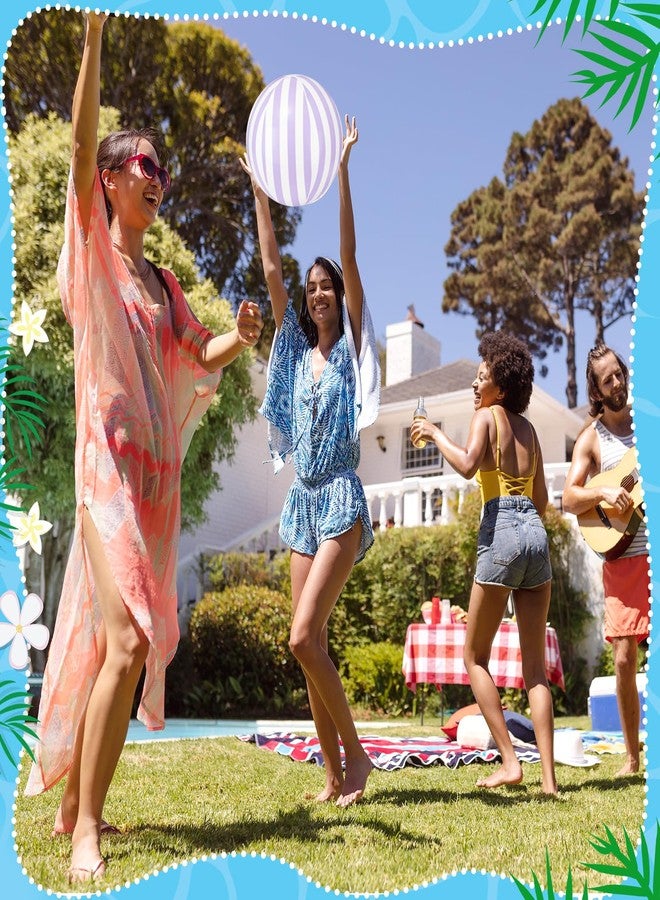 Hungdao 16 Pcs 16 Inch Inflatable Beach Ball Bulk Pastel Swimming Pool Ball for Beach Water Sand Games Birthday Party Supplies Blow up Luau Decorations - Image 4