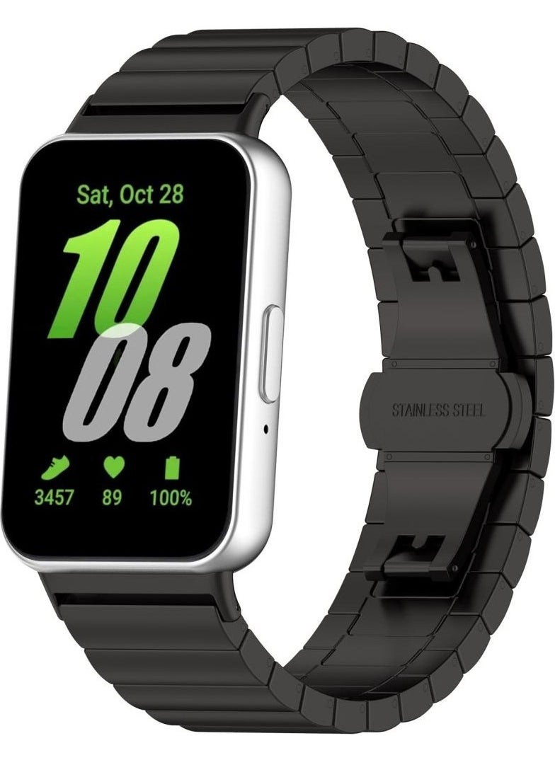 Techmaster Samsung Galaxy Fit 3 R390 Compatible Metal Link Steel Strap  - Image 1