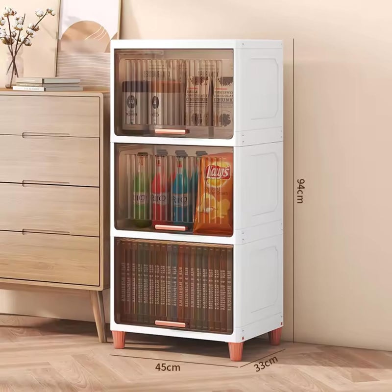 TASMAX Foldable Cloth Organisers for Cupboard Wardrobe Clothes Dresses Plastic Set of 6 CUPBOARD RACKSINGLE DOOR TRANSPARENT 2 PCS - Image 5