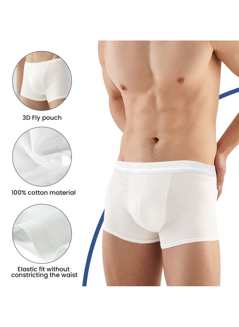 VUCATIN 7PCS Mens Disposable Cotton Underwear Travel Boxers Briefs Portable Shorts for Business Travel Hospital Stays Underpants Without Washing White  - Image 2