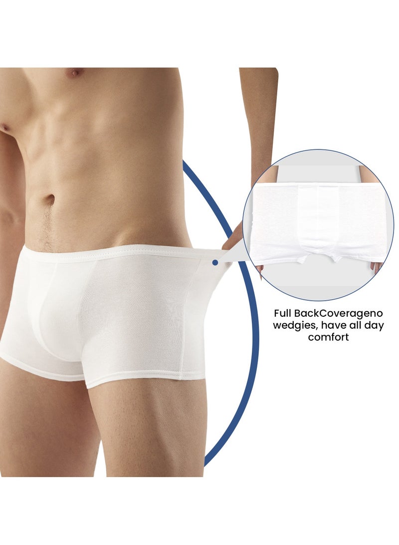 VUCATIN 7PCS Mens Disposable Cotton Underwear Travel Boxers Briefs Portable Shorts for Business Travel Hospital Stays Underpants Without Washing White  - Image 3