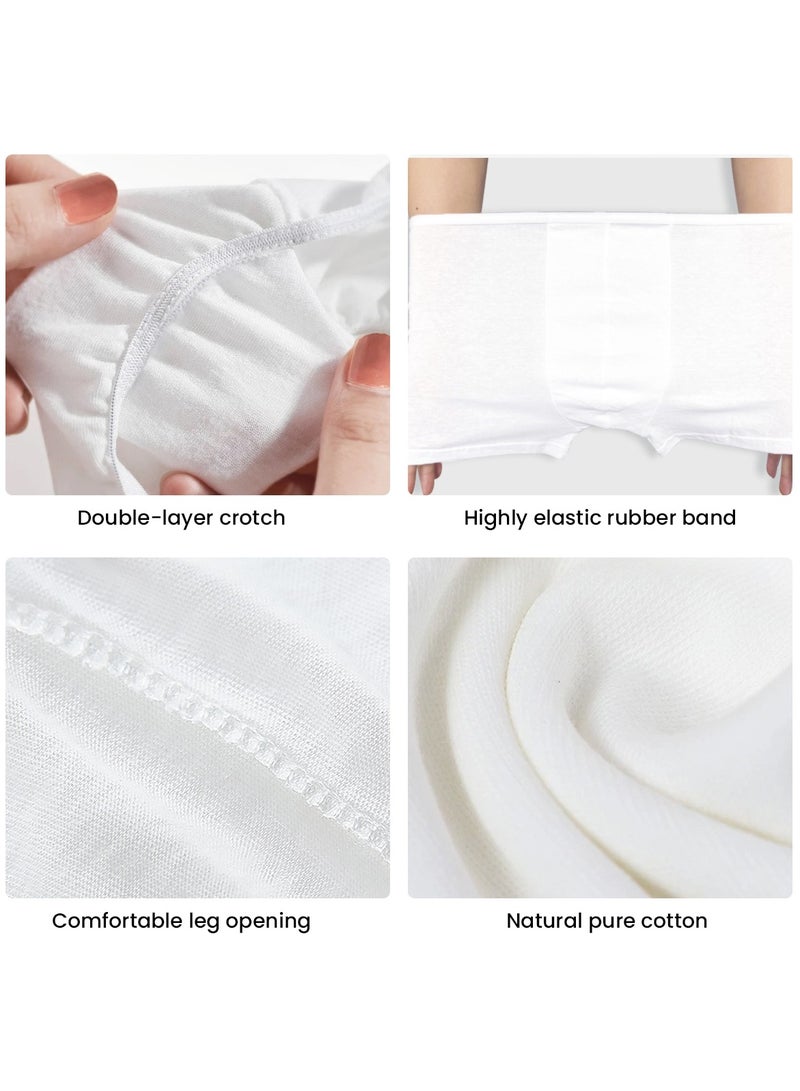 VUCATIN 7PCS Mens Disposable Cotton Underwear Travel Boxers Briefs Portable Shorts for Business Travel Hospital Stays Underpants Without Washing White  - Image 4