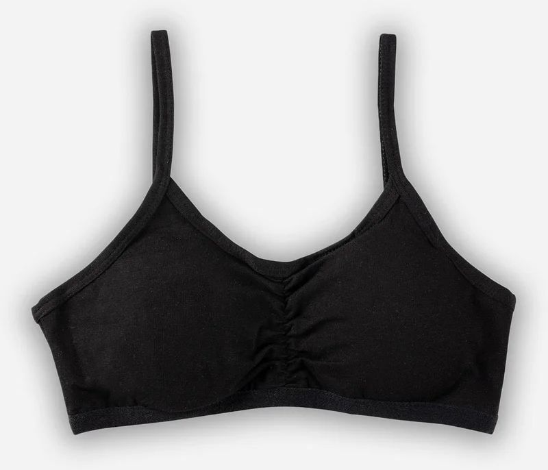Baykar Young Girl Thin Rope Strap Padded Half Undershirt Bra 4408 Black